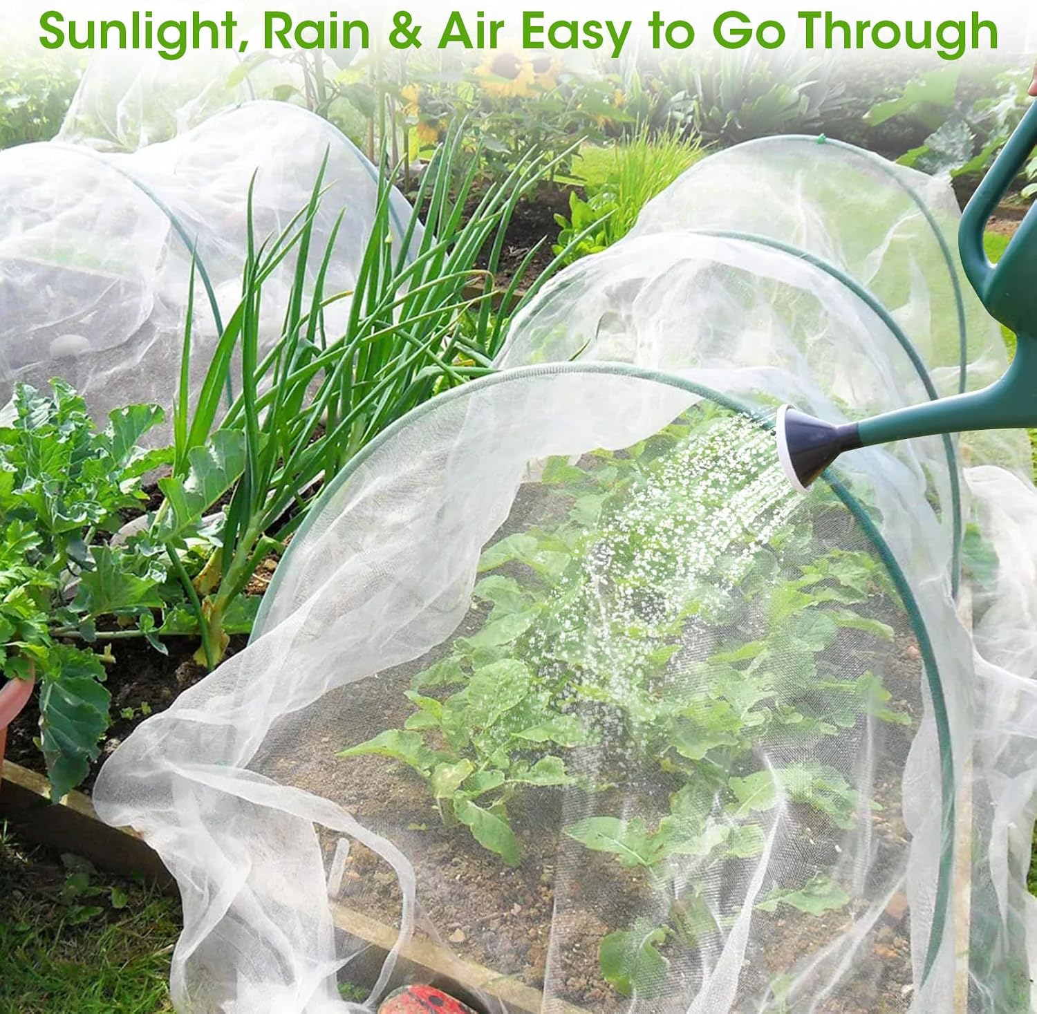 10x35Ft Garden Netting for Raised Bed, Thickened 60 Mesh Bird Netting for Garden Protection, Mesh Insect Row Covers for
