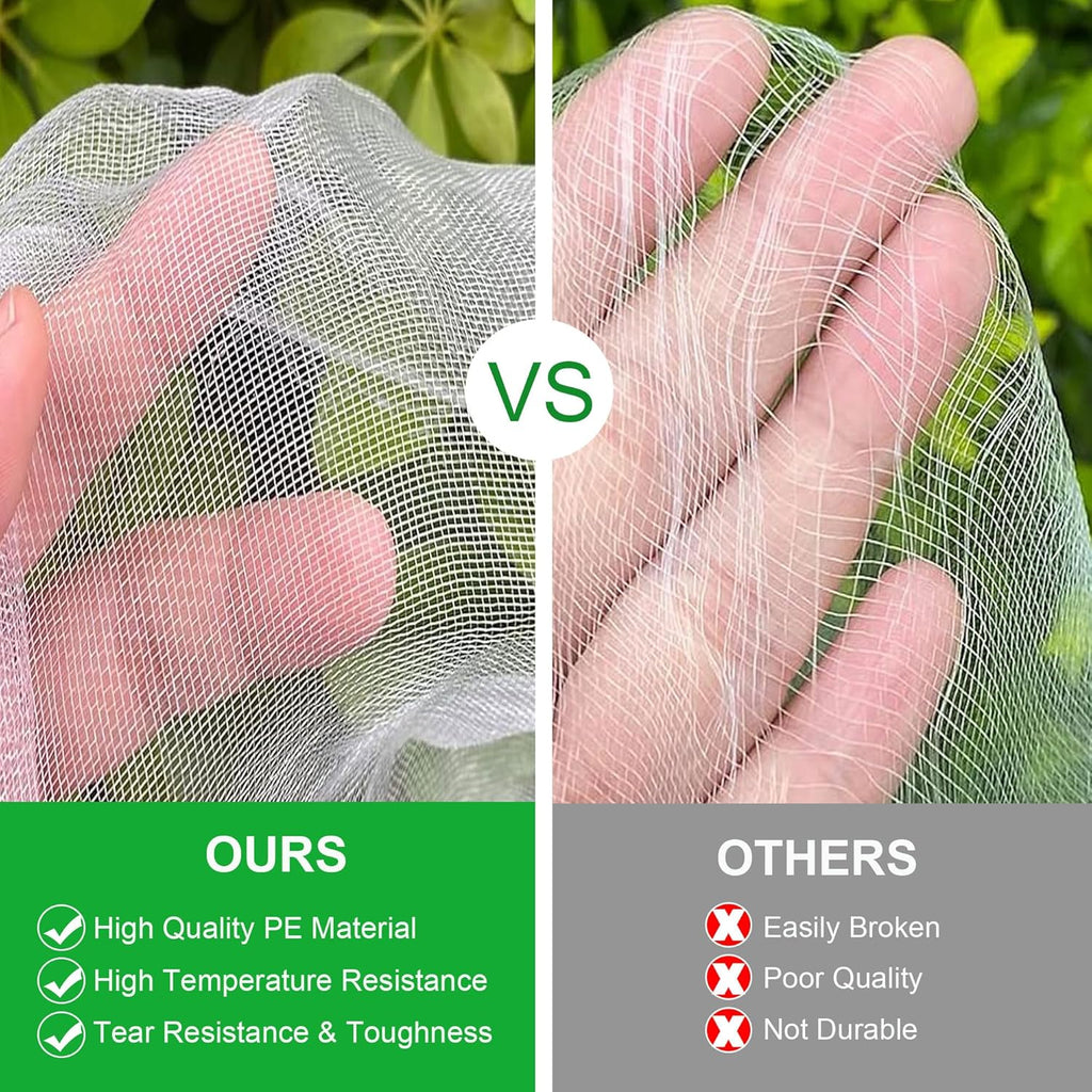 Garden Netting 10x60FT Ultra Fine Mesh Netting Bird Barrier Protection Vegetable Fruit Tree Bushes Plant Cover for