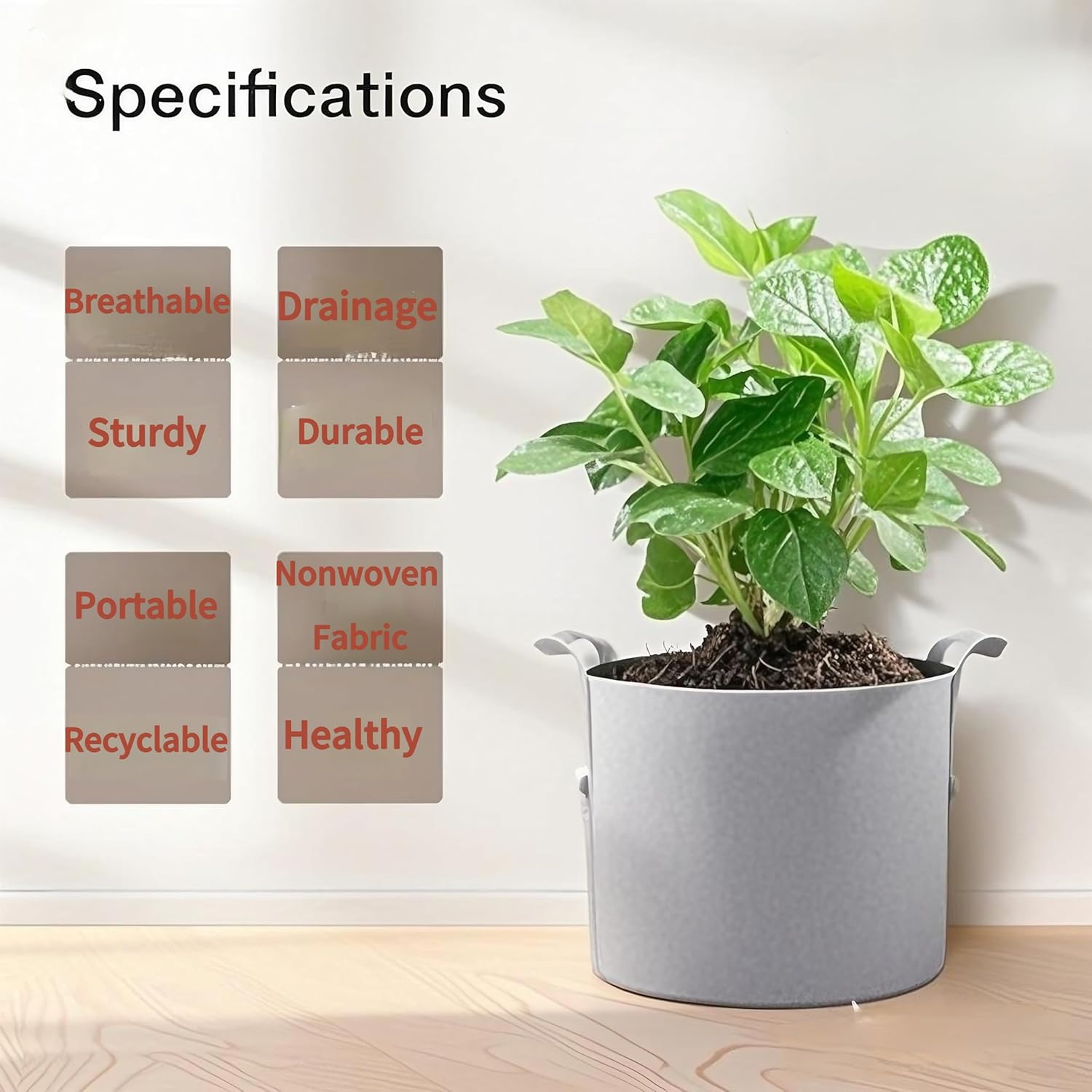 15 Gallon Tall Grow Bags Pot for Plants,15Gal Fabric Nursery Plant Pot,3PCS | With Handles,15 Gallon Cloth Felt Heavy