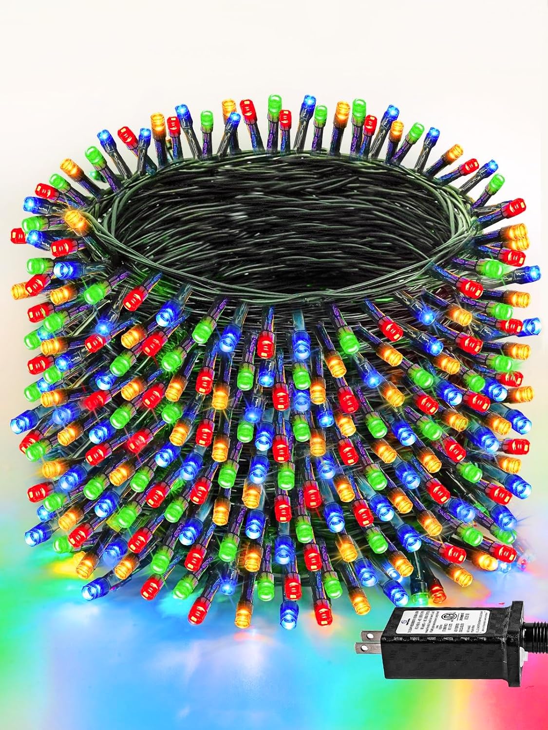 330FT 1000 LED Christmas Lights String Indoor Outdoor Waterproof Multicolor