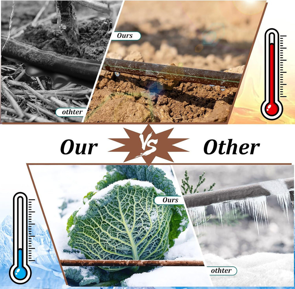 Yaomiao 984 ft 1/4 Drip Irrigation Tubing Blank Distribution Tubing,Brown | Drip Irrigation Mainline Tubing Water Line