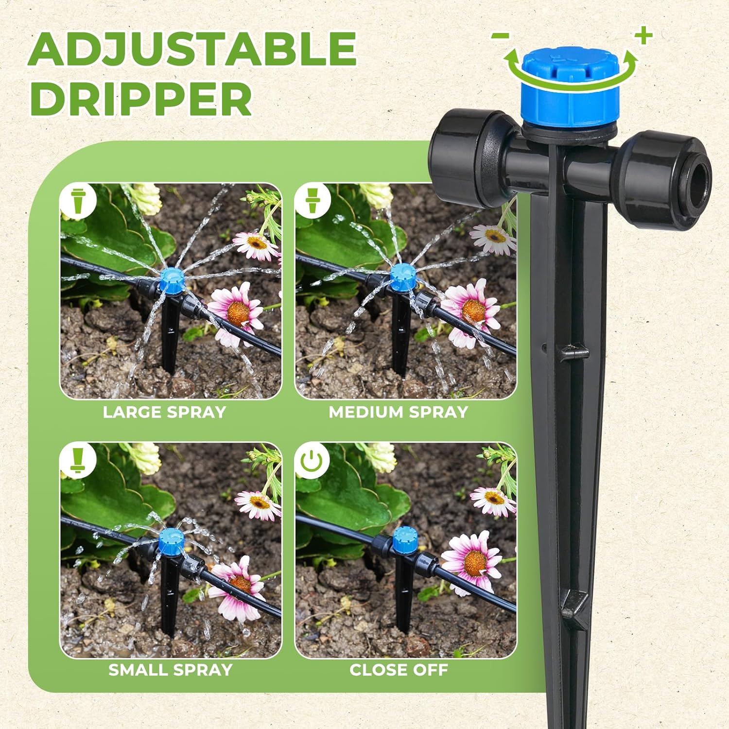 HIRALIY 200FT Drip Irrigation Kit for Garden Watering | Quick-connect system with 33FT main hose, 167FT tubing and