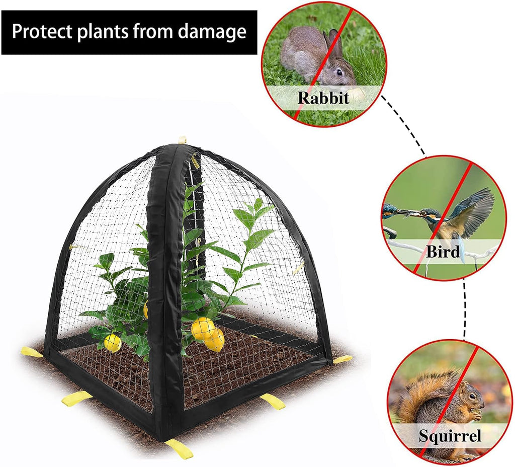2PCS Pest Guard Cover-22 x 22 x 23 Inch Mesh Plant Cover for Pests-Garden Plants Cloche Tent for Protect Plants