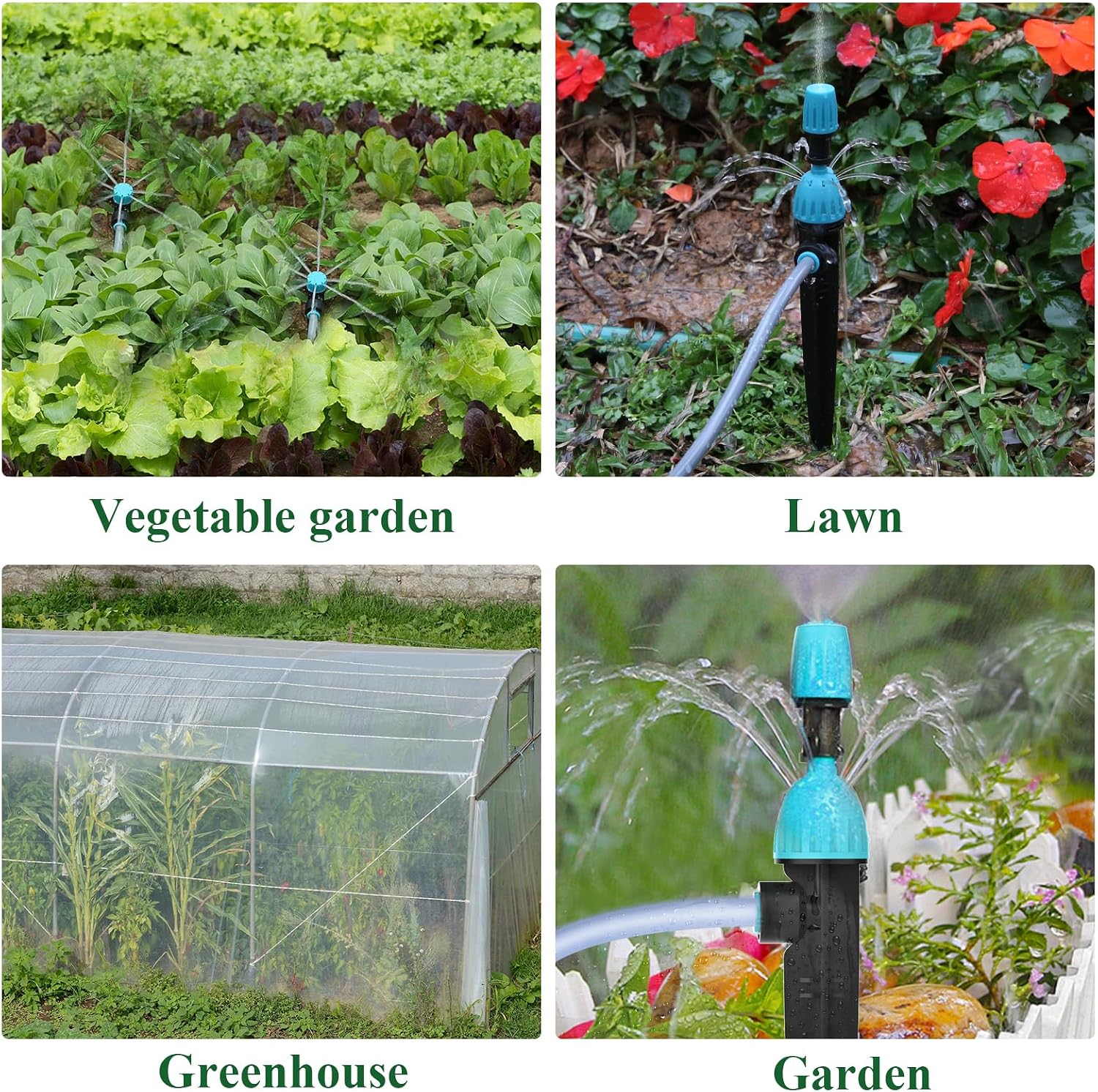 150FT Drip Irrigation System Kit with 2 Zone Water Timer for Garden | High-Flow Mainline Automatic Watering System