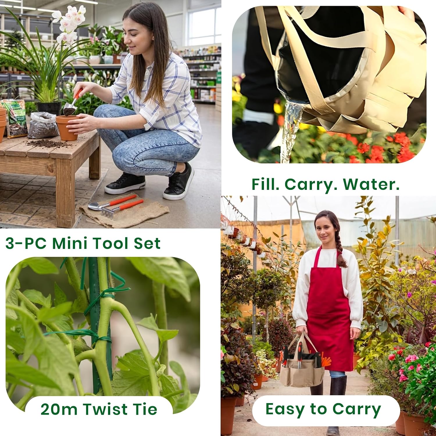 Complete Garden Tools Set, 11 Pcs Heavy Duty Gardening Tools with Organizer Tote Bag, Aluminum & Carbon Steel Garden