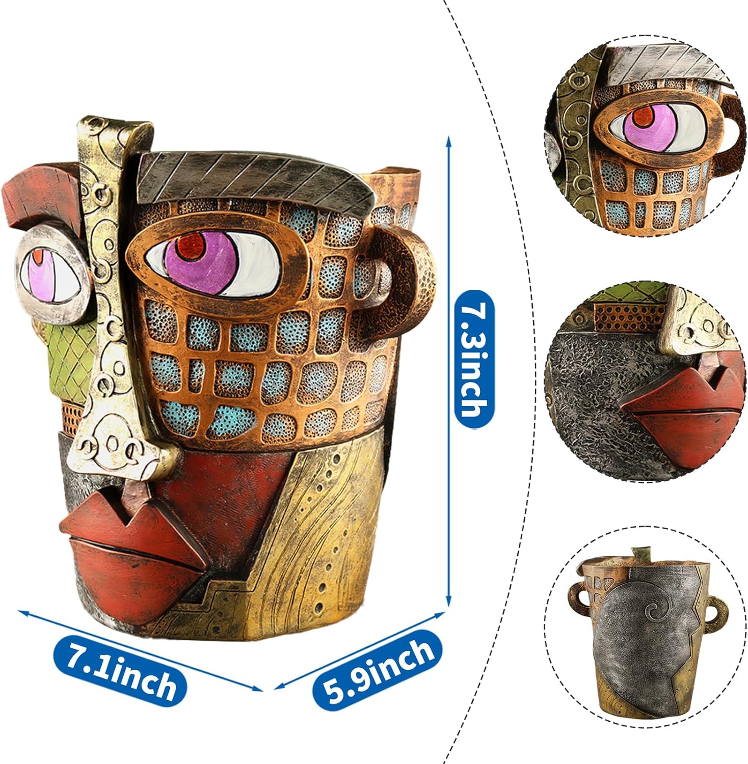 Midogaigai Abstract Face Planter Pots for Indoor Plants&Flowers Home Decor | Adorable, Quirky Face Planter, Funny