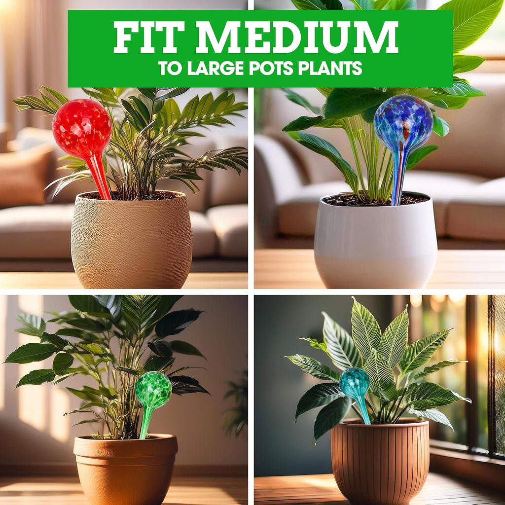 Besti Self-Watering Globes – 4-Pack Extra Large Watering Globes for Plants – Automatic Watering System for Potted