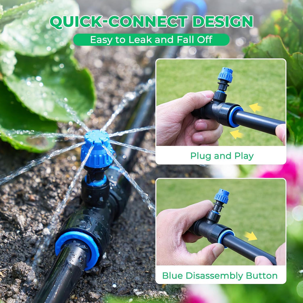 HIRALIY Raised Bed Drip Irrigation Kit, Medium | For Flower Bed up to 3 x 8FT, Garden Irrigation System