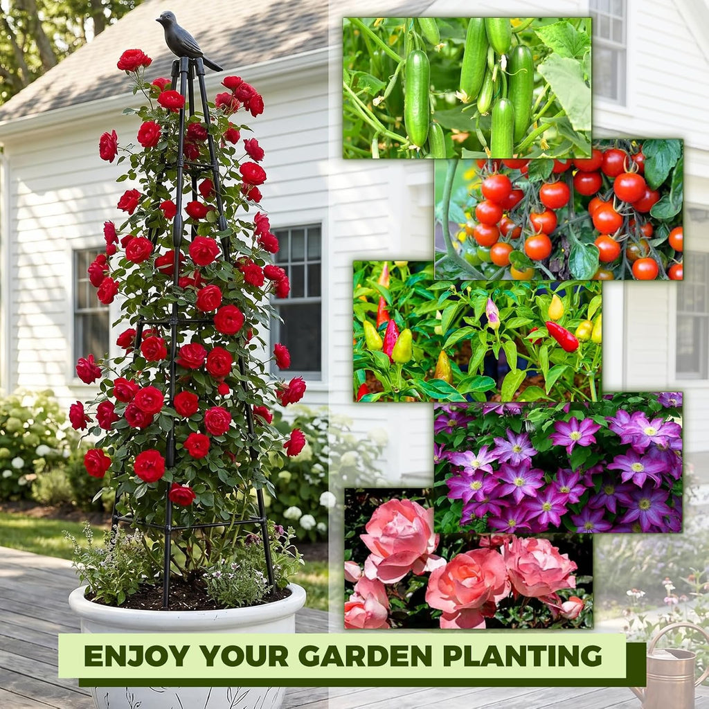 2 Pack Cucumber Trellis, 4FT Cucumber Trellis for Raised Bed, Garden Obelisk Trellis for Climbing Plants Outdoor