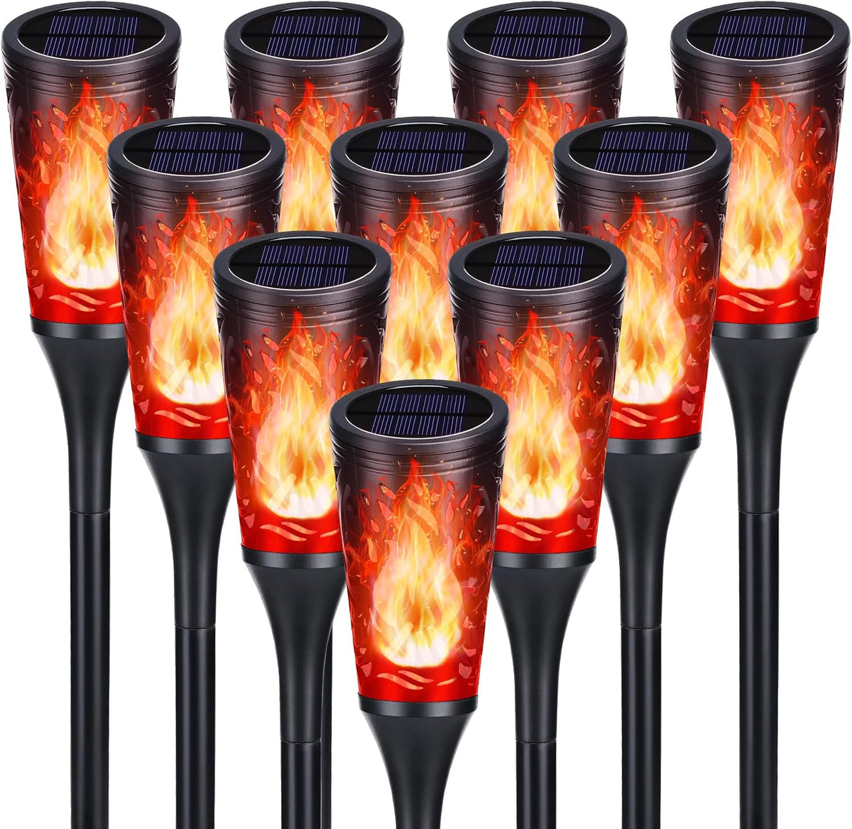 Toodour Solar Halloween Lights Outdoor, 10 Pack Solar Torch Lights