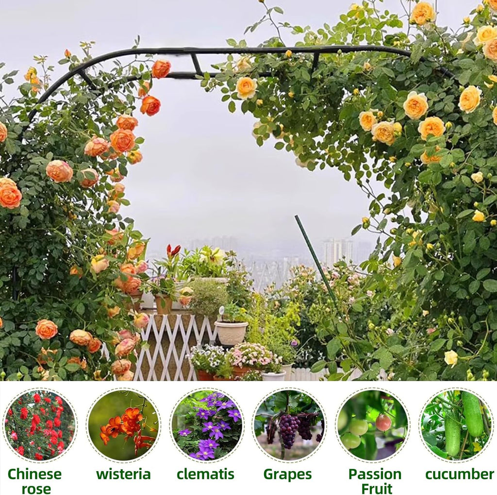 BUKLIYN Garden Arch Trellis - Garden Arch Size: 98.5in(L) * 94.5in(H) | Garden Trellis for Climbing Plants Outdoor