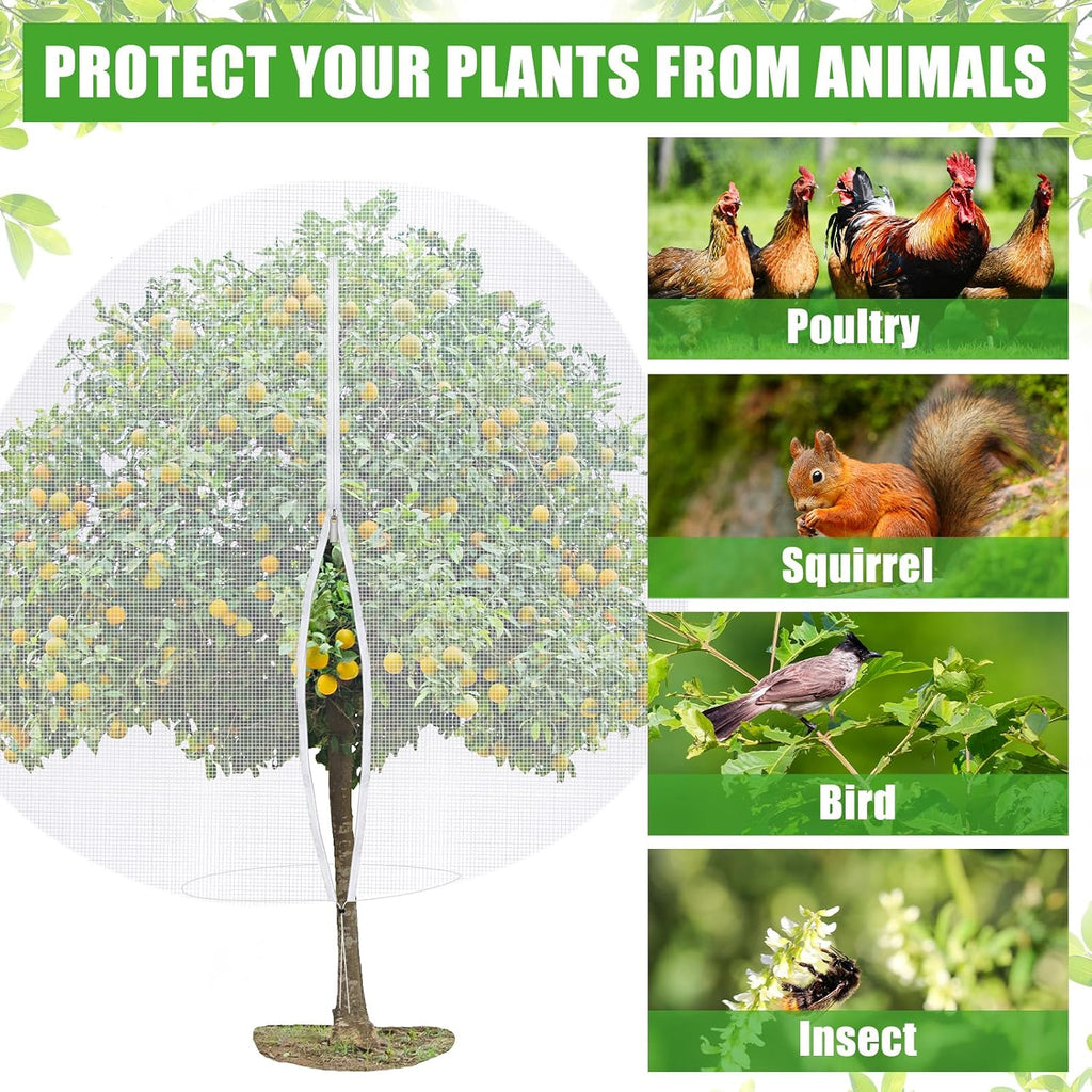 1 Pcs Large Fruit Tree Netting 12 X 12 Ft with Zipper Drawstring | Protect Fruit from Squirrels Birds Bug Deer & Rat