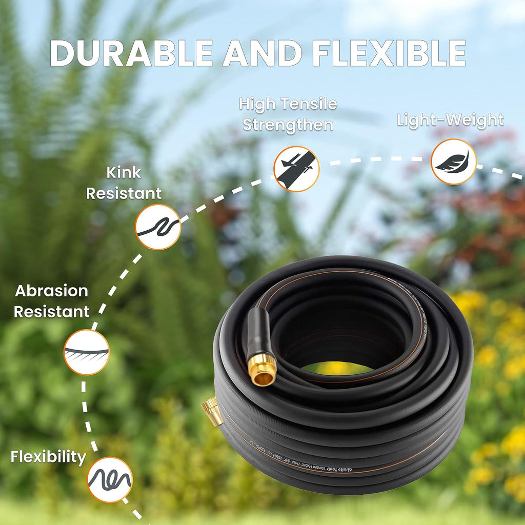 Giraffe Tools Garden Hose 100ft x 5/8" | Heavy Duty, Lightweight, Flexible Hybrid Hose, 100 ft Water Hose with Male To