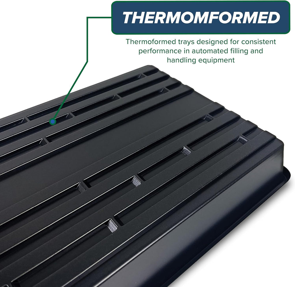 5 Pack of Durable Black Plastic Growing Trays (Without Drain Holes) 21" X 11" X 2" - Flowers, Seedlings, Plants
