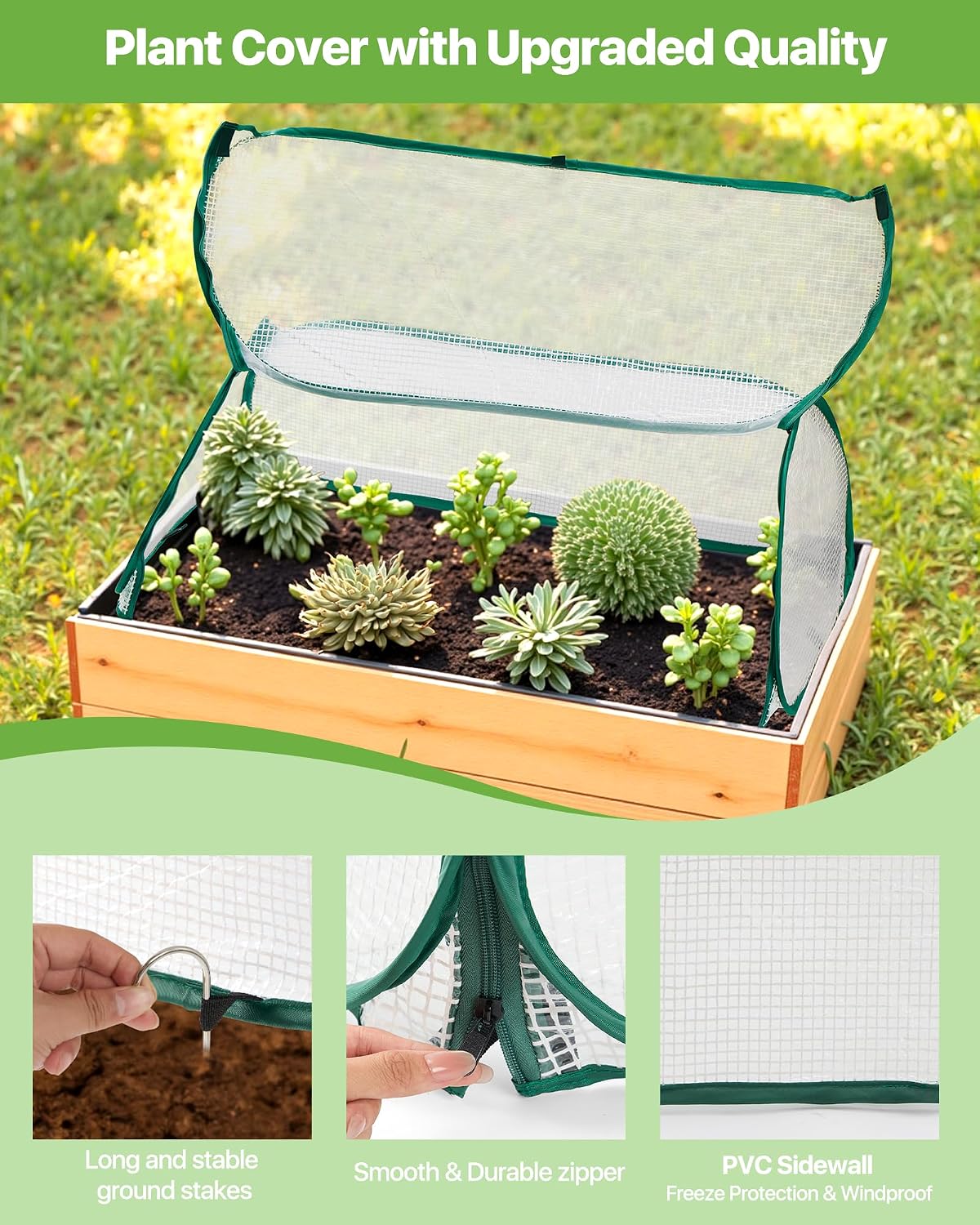 Garden Covers for Raised Beds, Greenhouse Humidity Domes, 2 Pack | Helps Protect Plants from Frost and Pests, Retains
