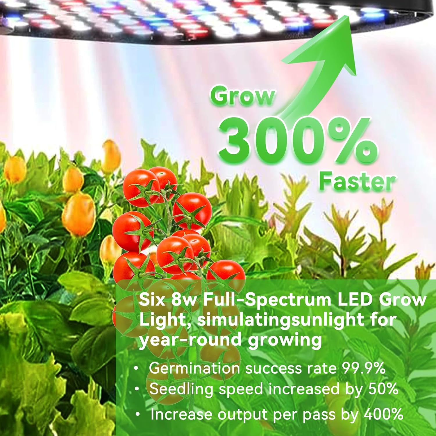 60 Pod Vertical Hydroponic System, Indoor Smart Garden | Full spectrum LED lights, auto water pump, 60 pod vertical