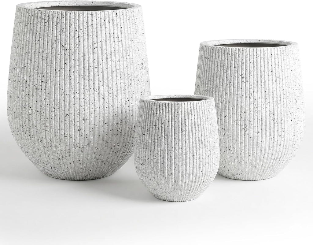 DTY Signature Mount Wilson Modern Indoor Outdoor Fiberstone Tapered Planter, Lightweight, Weather Resistant Garden Pot