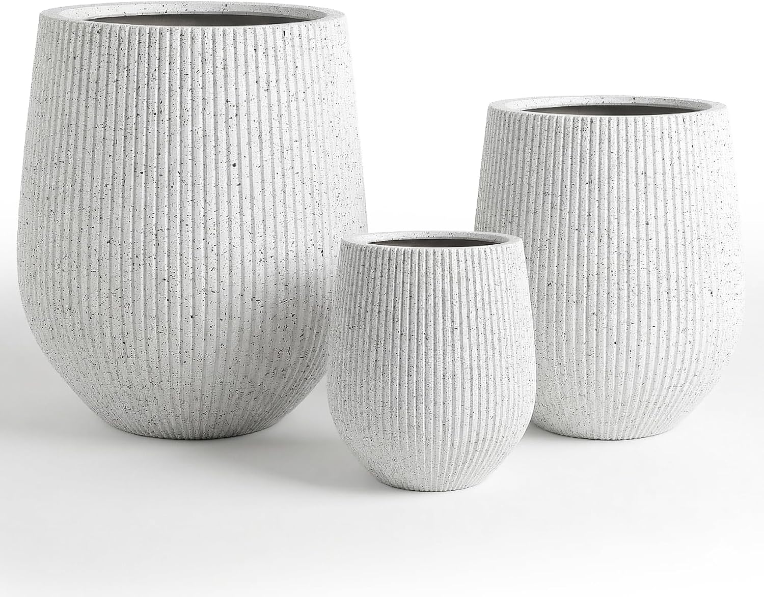 DTY Signature Mount Wilson Modern Indoor Outdoor Fiberstone Tapered Planter, Lightweight, Weather Resistant Garden Pot