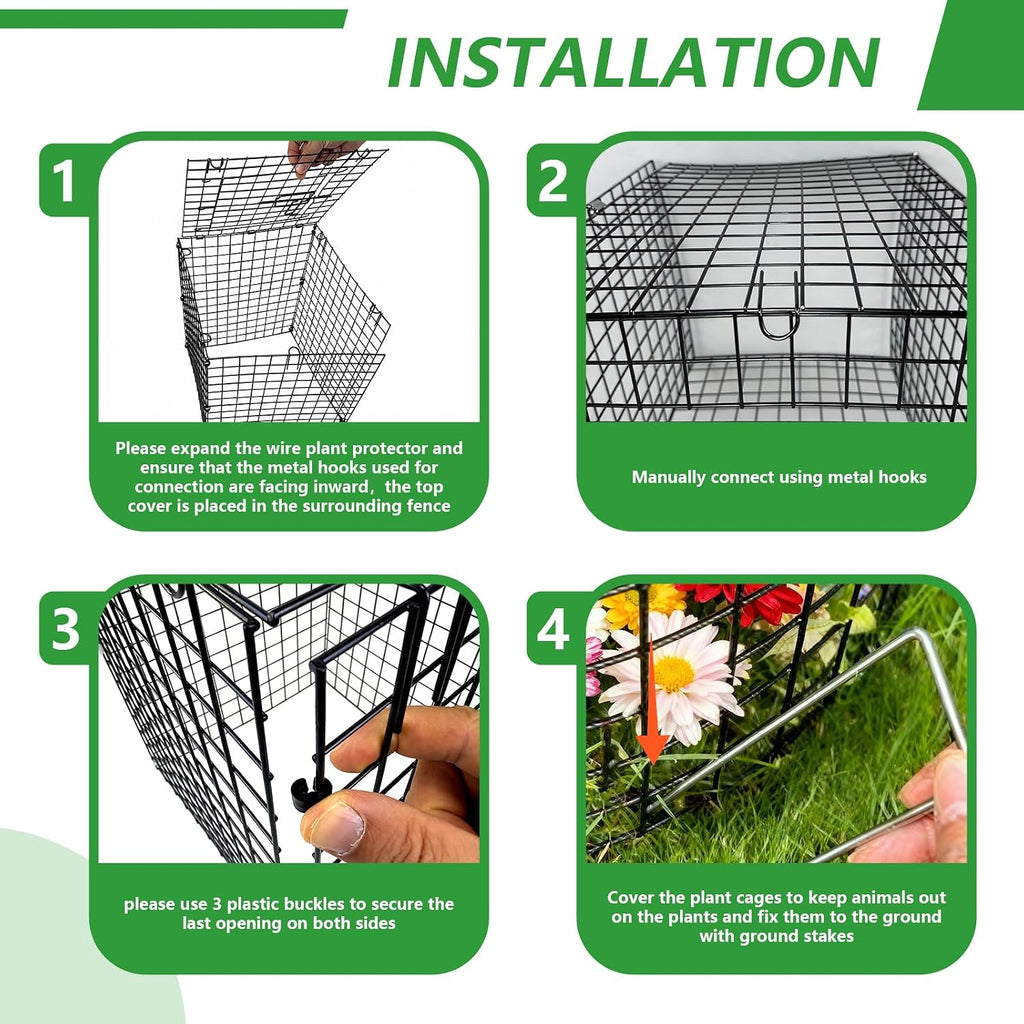 Metal Plant Cages for Outdoor Plants, Garden Cloches for Plants Rustproof | Heavy-Duty Rustproof Metal,Durable plant