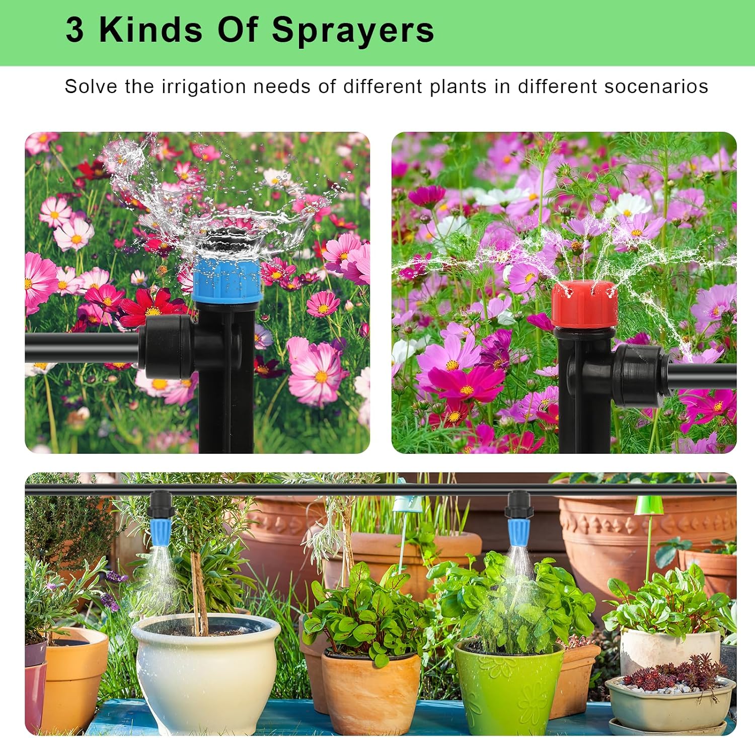 250FT Drip Irrigation Kit – 2026 New Quick-Connect Micro Irrigation System with 1/4'' 1/2'' Tubing, Locking Nozzle