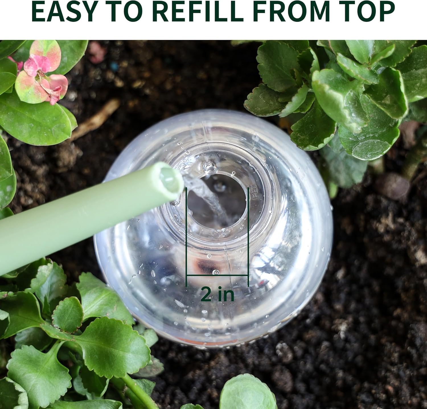 Soilagua 19 oz Extra Large Plant Self Watering Globes Top Fill, Plastic Water Bulbs, Slow Release Terracotta Self