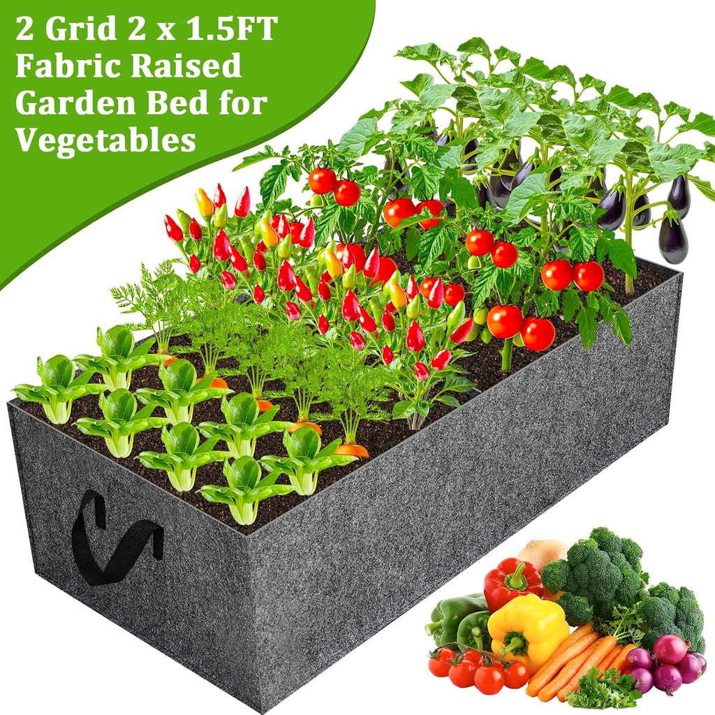 Cucumber Trellis with Grow Bag, 50 x 36 Inches Reusable Garden Vegetable Trellis with Fabric Raised Bed, Climbing Net