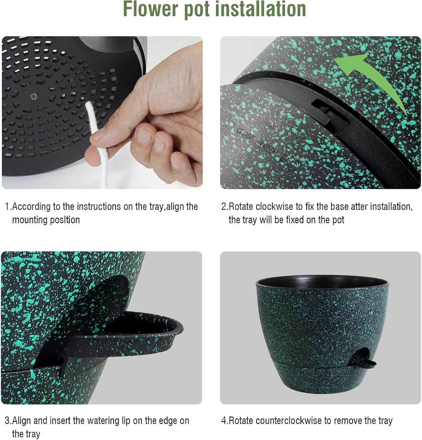 WSMKSZ 12 inch Large Self Watering Pots, Planter, Plant Pots with Mesh Drainage Holes for Indoor Outdoor House Plants