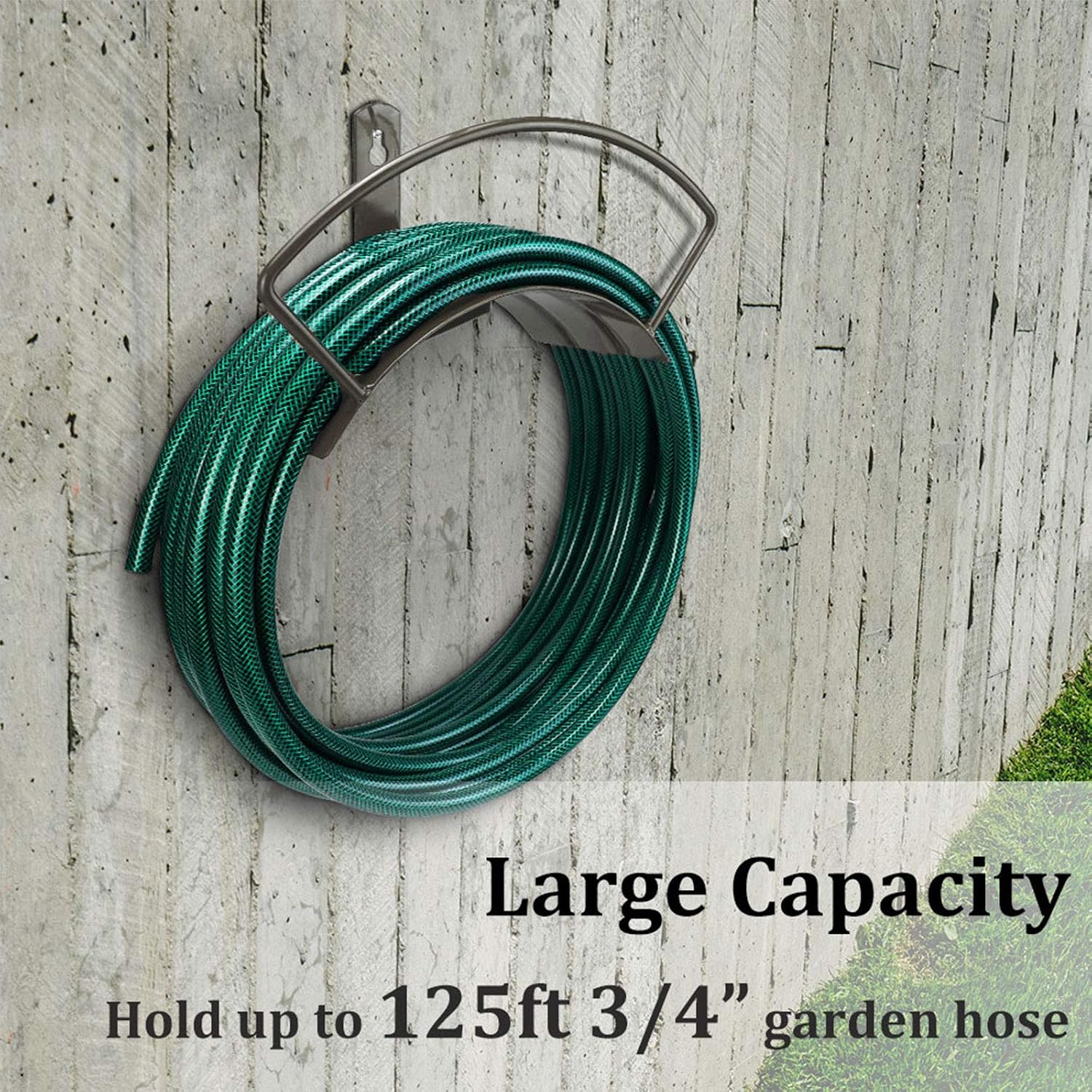 Eastrans Wall Mounted Garden Hose Holder and Hose Hanger | Hold 125ft 3/4" Hose, Durable and Heavy Duty Rust-Free Hose