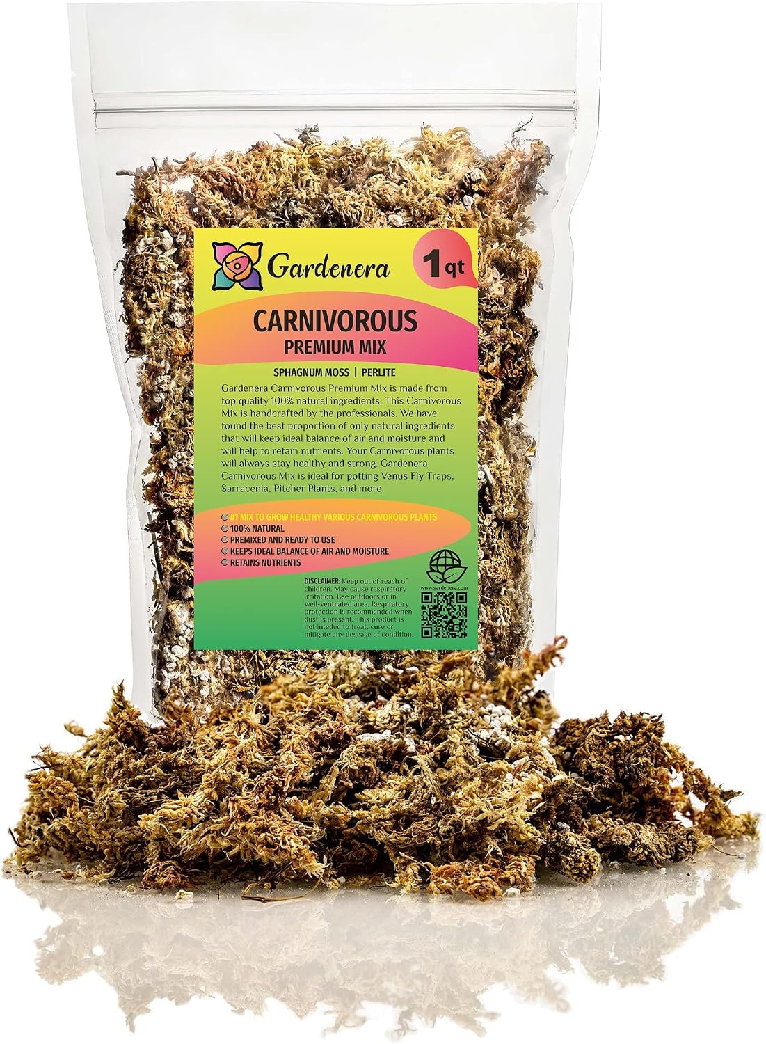 Sphagnum Moss Potting Mix for Carnivorous Plants, Moss and Perlite Blend for Potting Venus Fly Traps, Sarracenia