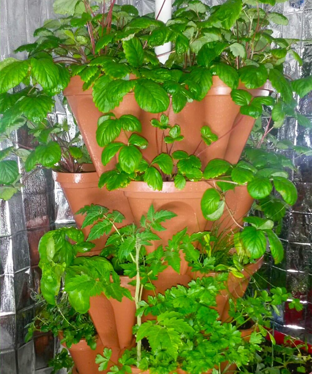 Mr. Stacky 10 Large 18x18x6 inch Vertical Gardening Stackable Planters - Terracotta Color