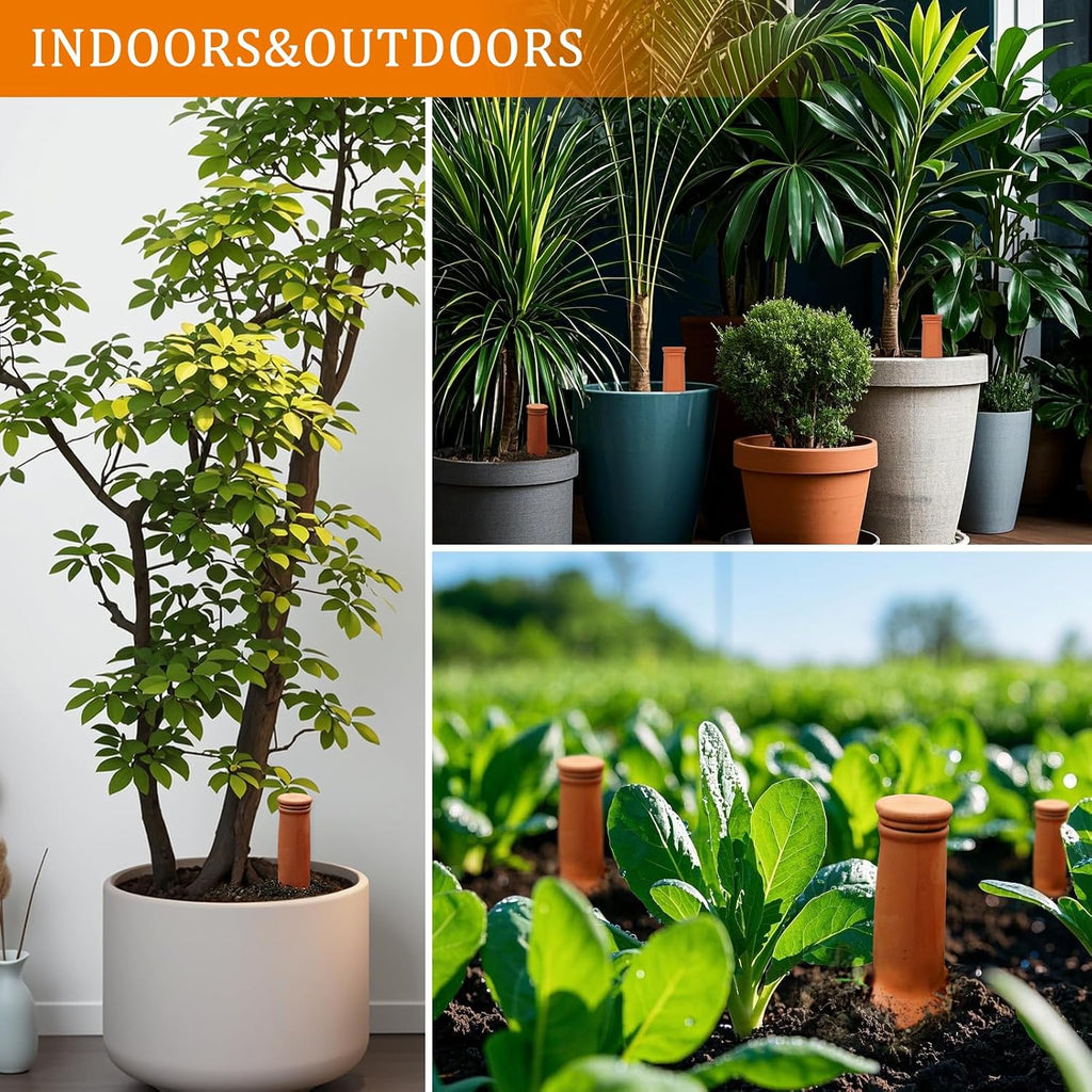 30 oz Terracotta Plant Watering Globes(3Packs), Self-Watering Clay Irrigation Device, Automatic Slow-Release Watering