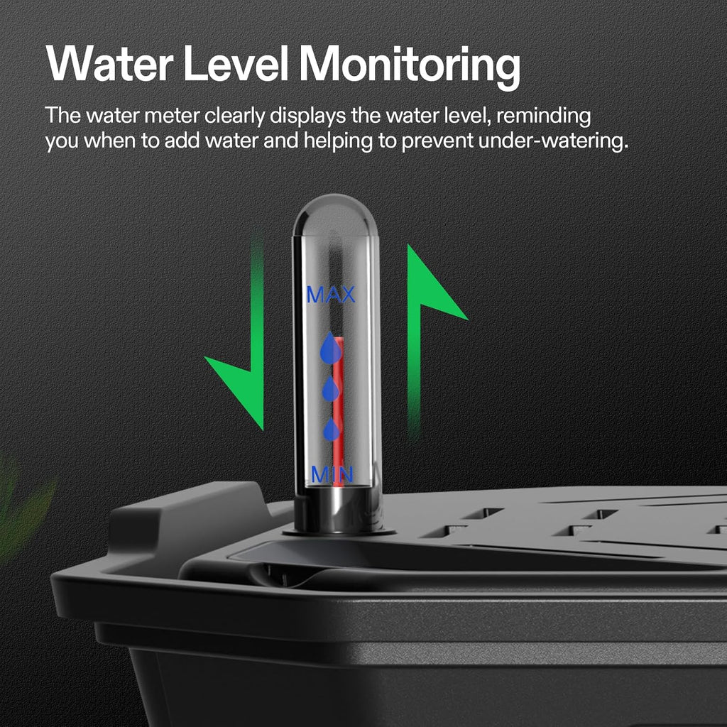 VIVOSUN 4-Pack FlexFeed Self-Watering Pots, Auto Irrigation Fabric Pot Base | Water Meter & Maintenance Window, for Use