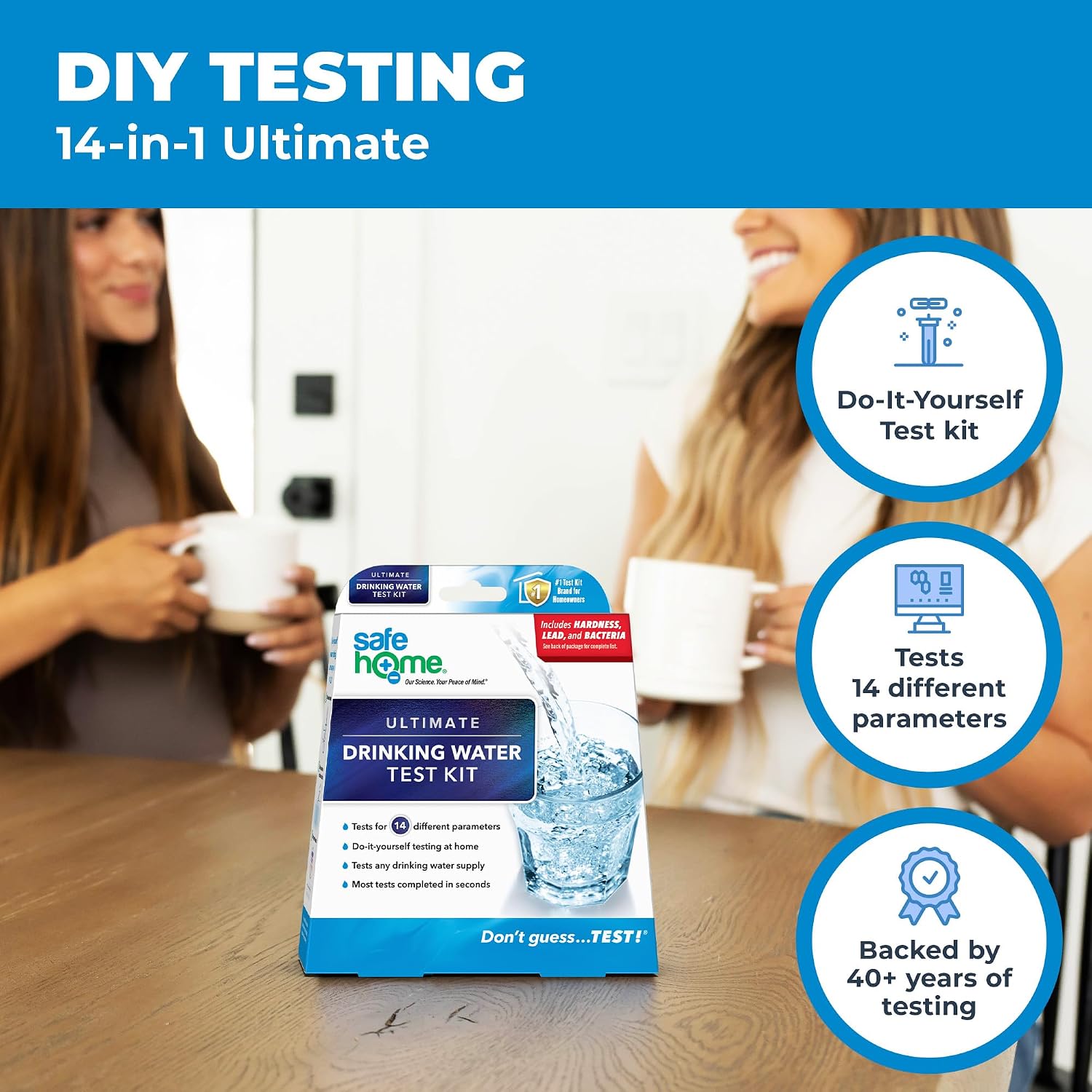 Safe Home® 14-in-1 DIY Ultimate Drinking Water Test Kit – Includes The Selling Lead & Bacteria Test Kits + 12