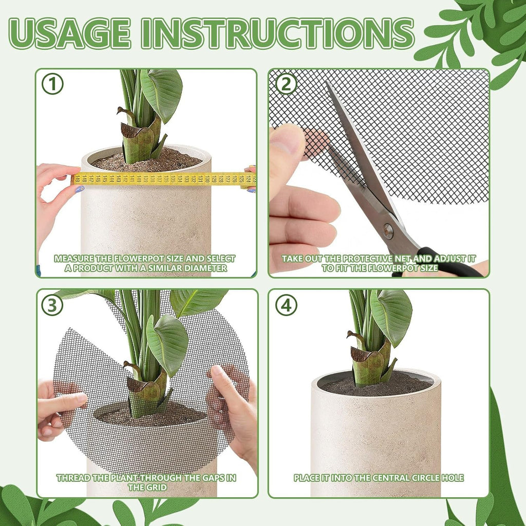 10Pcs Plant Pot Grids, Plant Protector from Cats, Cuttable Breathable Soil Covers Protectors from Animals, Reusable