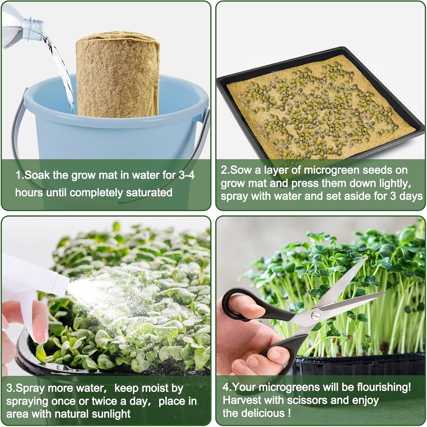 1Roll 10" X 236" Microgreen Growing Mat Hemp Fiber Grow Mats Microgreens Growing Kit Jute Hydroponic Pads Indoor