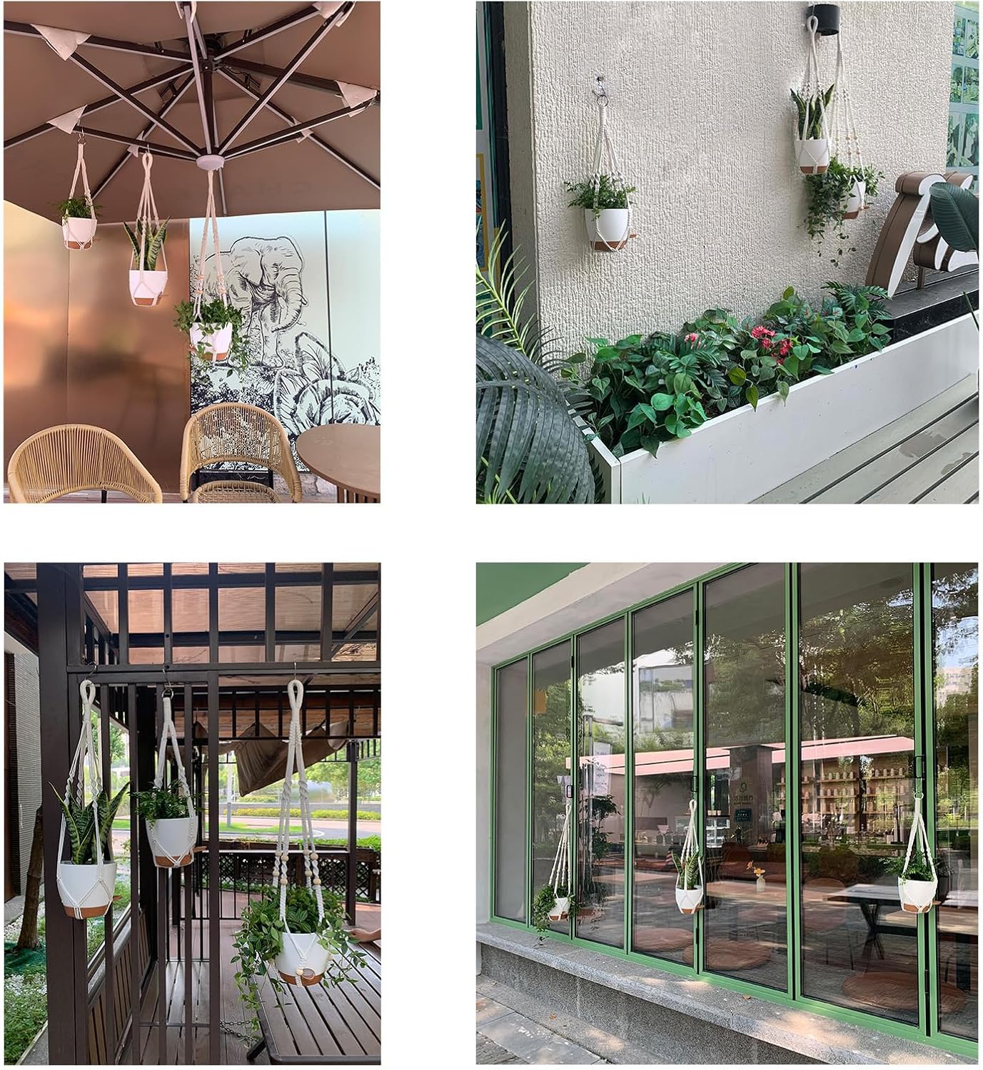 Hanging Planters with Macrame Plant Hangers for Indoor Outdoor Plants, 3 Set Hanging Baskets Flower Pots Holders