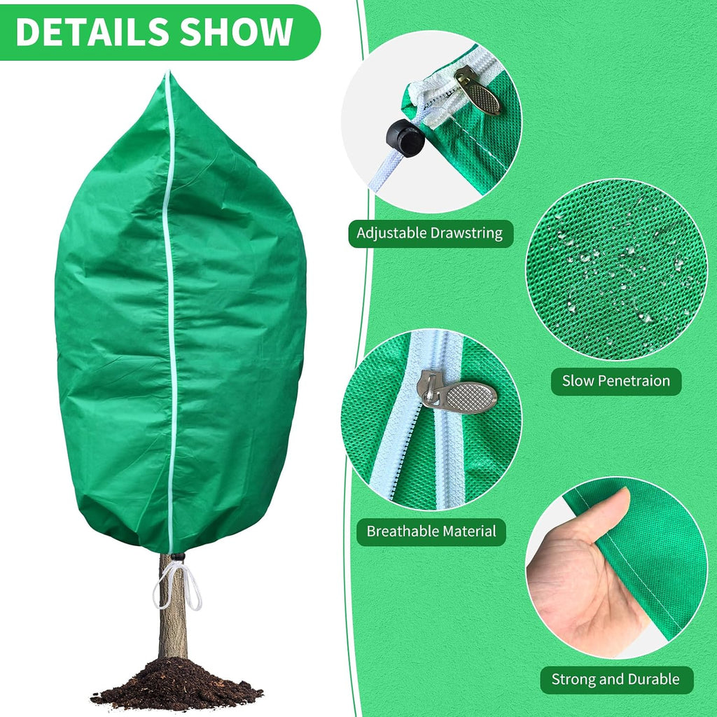 Phopich 4 Pack Plant Covers Freeze Protection 32''W x 48''H 2.5oz/yd² | Winter Tree Frost Blankets Frost Cloths