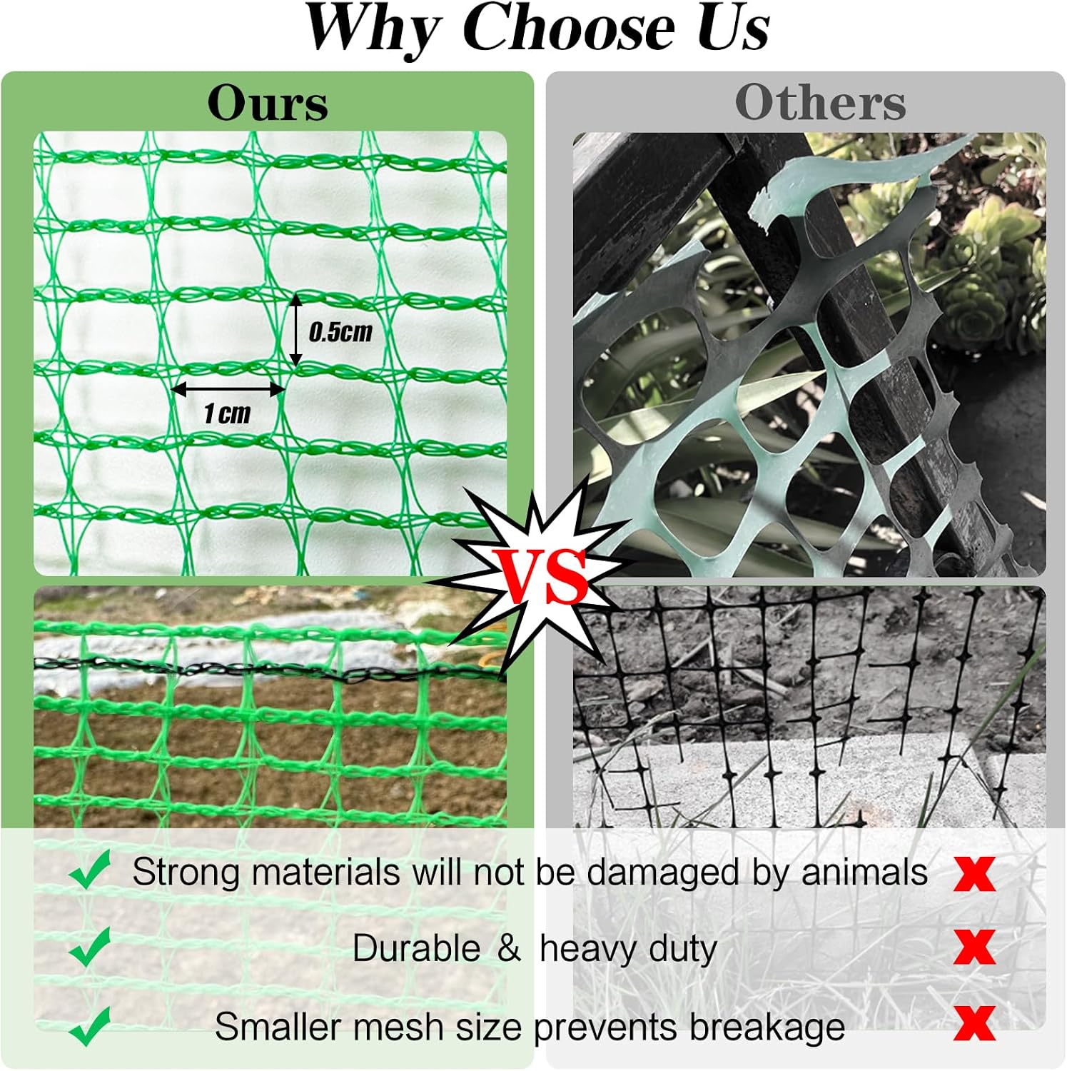 4x100 FT Garden Fence,0.4" Mesh Plastic Fencing Deer Netting Roll | Temporary Fence,Snow Fence,Safety Fence,Deer Fence