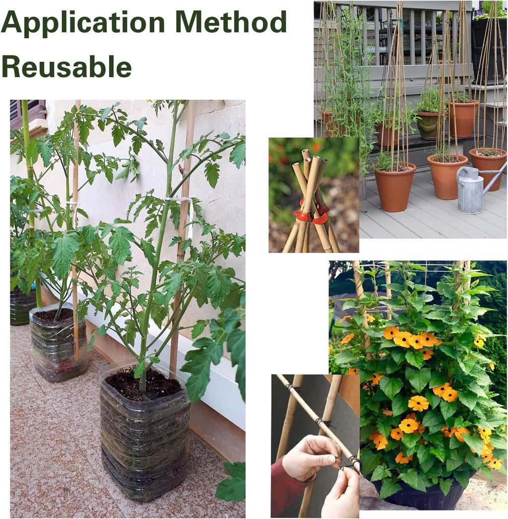 30pcs Bamboo Stakes 4FT, 1/2" D Thicker Garden Stakes Multi-Purpose, Plant Stakes for Tomatoes, Beans, Cucumbers