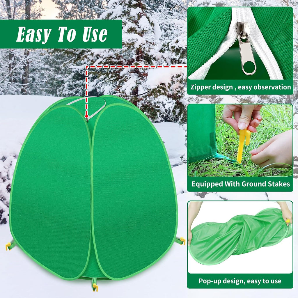 2 Pack Pop Up Winter Plant Covers, 28x28x33 Freeze Protection Shrub Covers | Shrub Covers for Winter, Frost Freeze