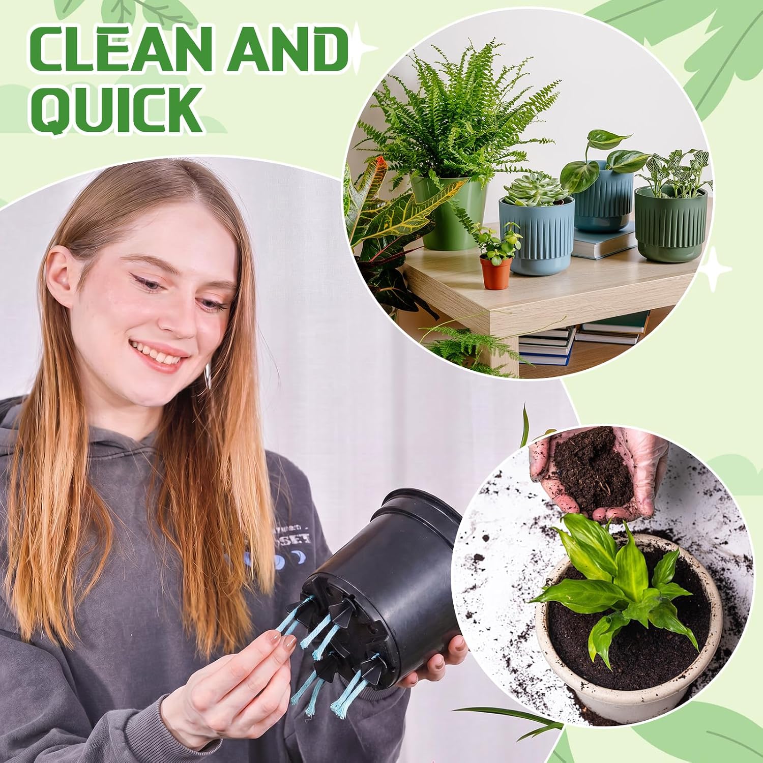 40 Pack Self Watering Spikes for Indoor Outdoor Plants Automatic Plant Watering Stakes with Absorbent Cotton Rope and
