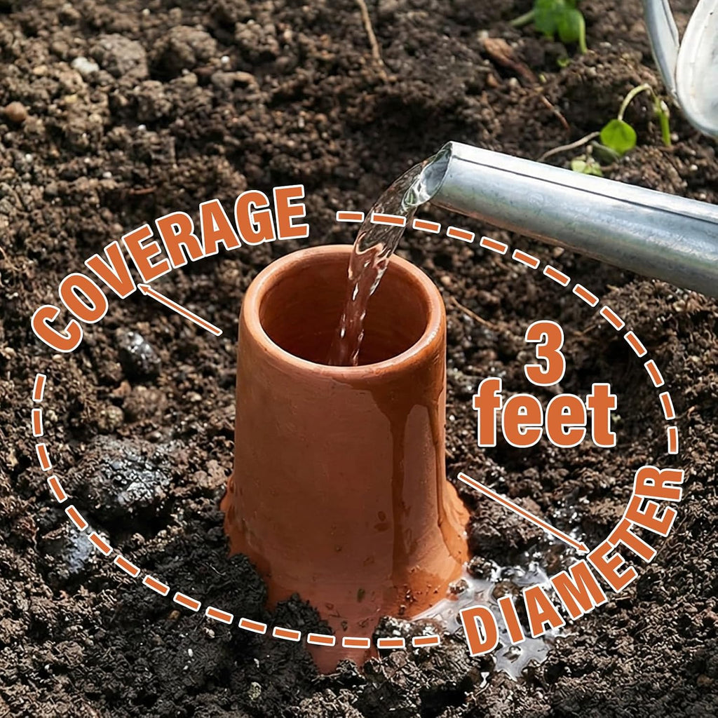 68 oz Large Olla Terracotta Self Watering Pot,Teardrop | Terracotta Olla, Garden Irrigation Insert, for Raised Beds