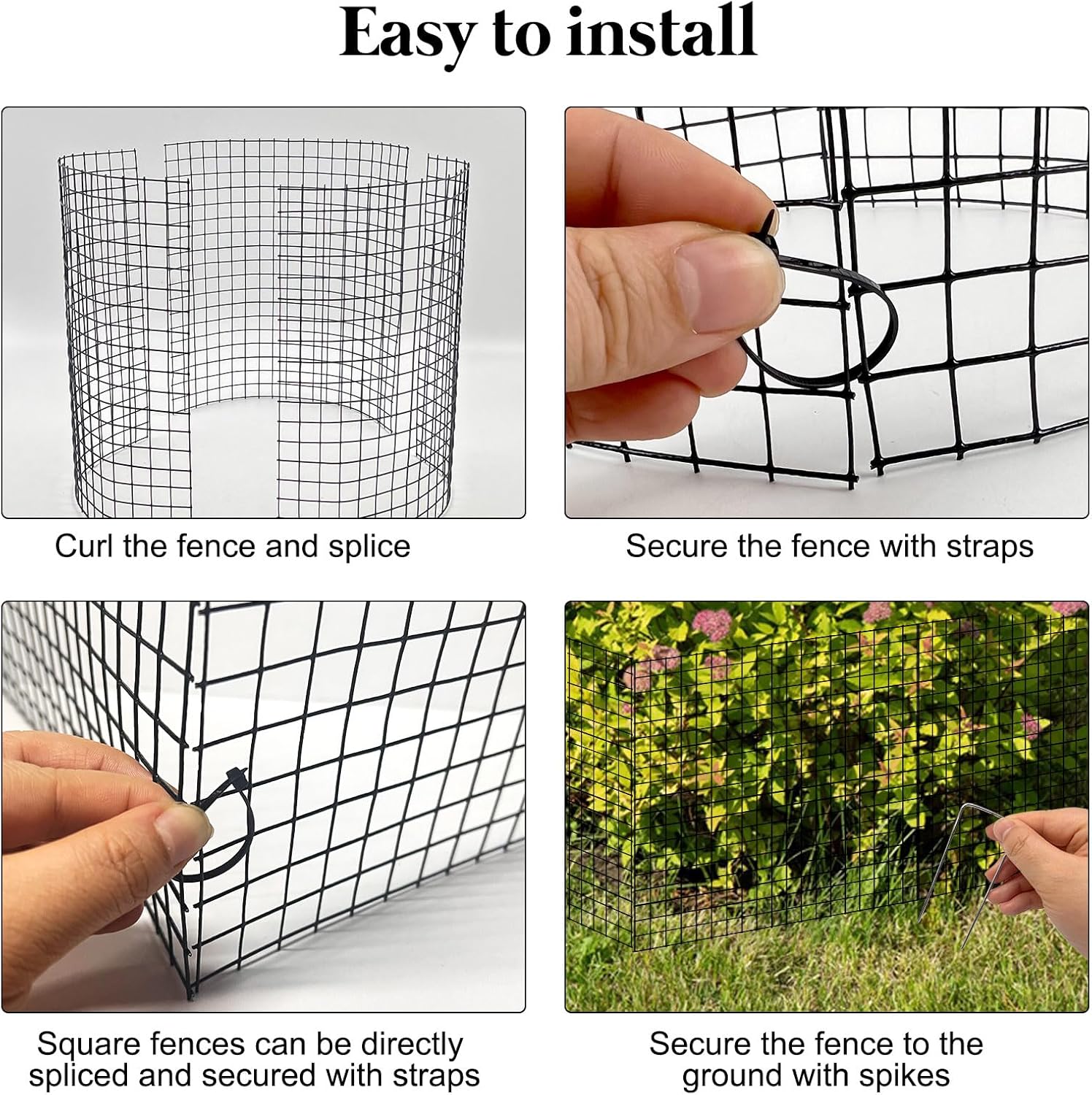 10 Pack Round Plant Protector from Animals, 12'' x 12'' Metal Plant Cages，30Pcs Metal Mesh to Keep Animals Out, Garden