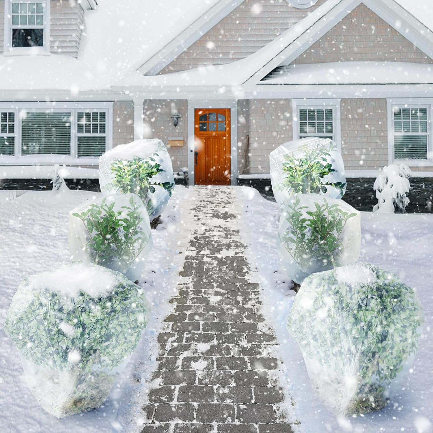 Greenhouse Cover Plastic Sheeting - 10 x 50 ft Plant Covers Freeze Protection, Frost Cloths for Outdoor Plants, Clear