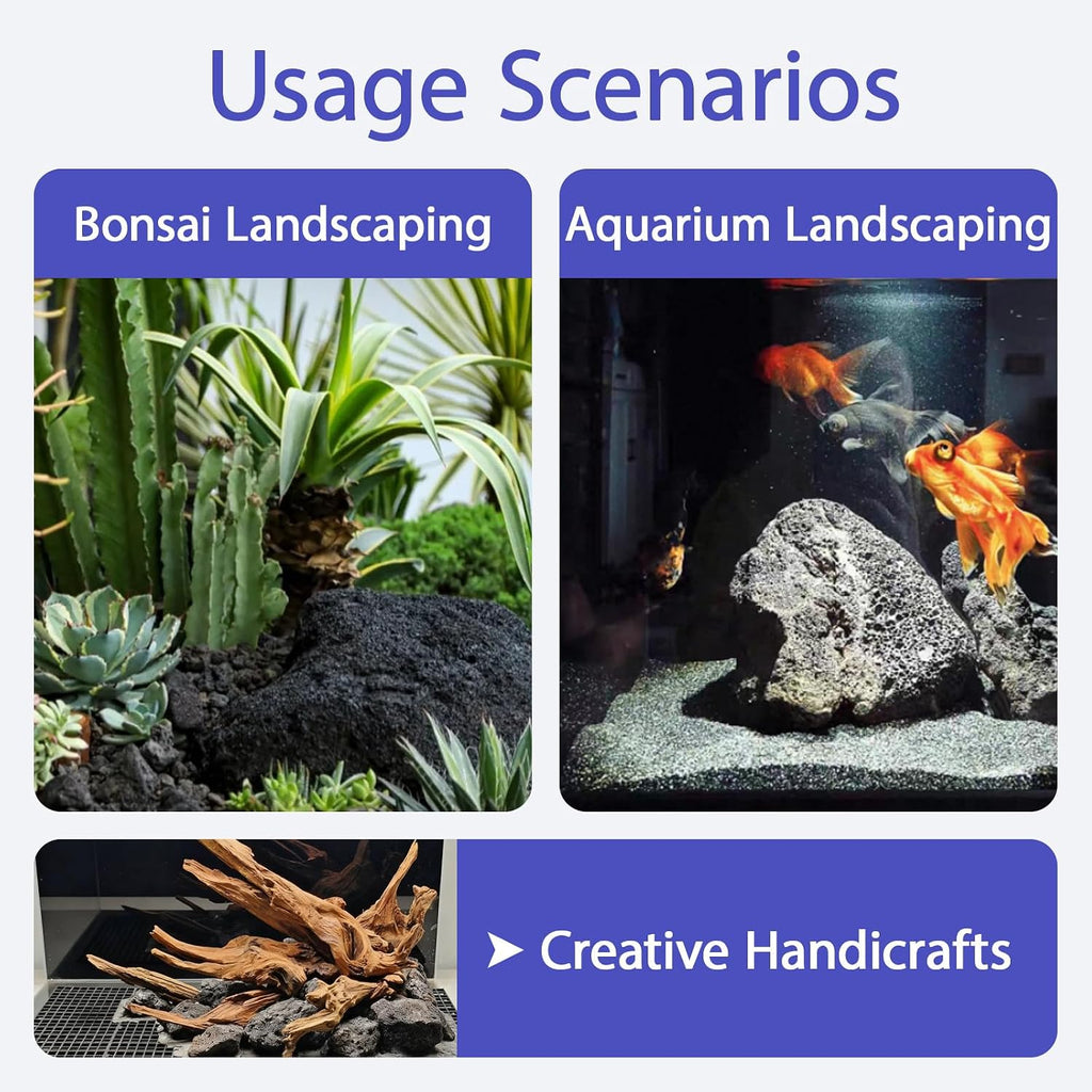 Volcanic Lava Rocks for Fish Tanks Bonsai Fire Pits Aquarium Rocks for Aquascaping,Terrariums,Bonsai,Garden Landscaping