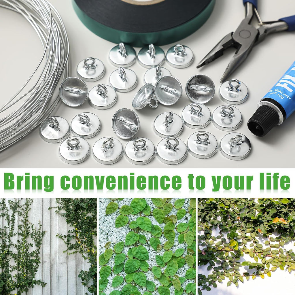WILLBOND Plant Anchor Kit, 80 Pcs Vine Anchors 5 Pack Silicone Adhesive Sealant Garden Tie Tape Metal Wire Wire Cutters