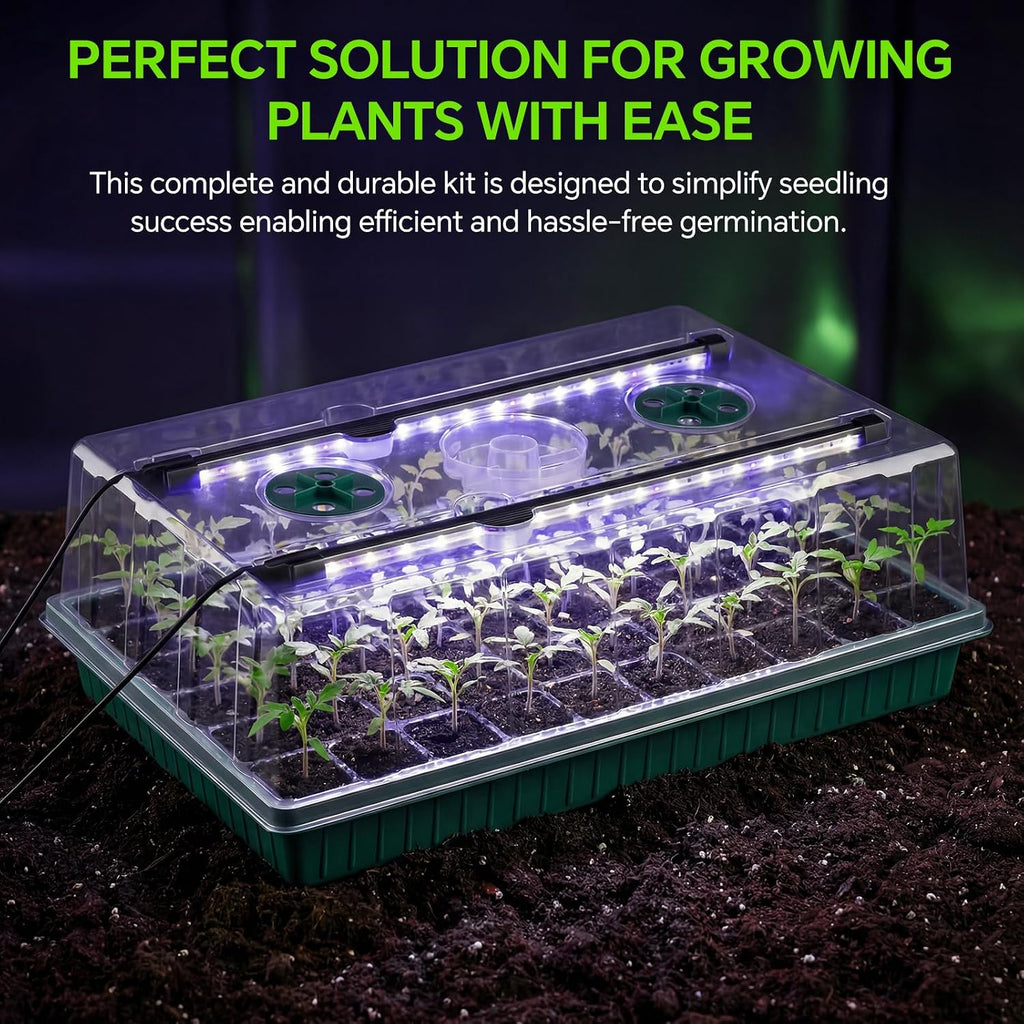 2 Pcks Seed Starter Tray 120 Cells Seed Starter Kit with Grow Light, Seed StartingTrays for Seed Seedling Planting