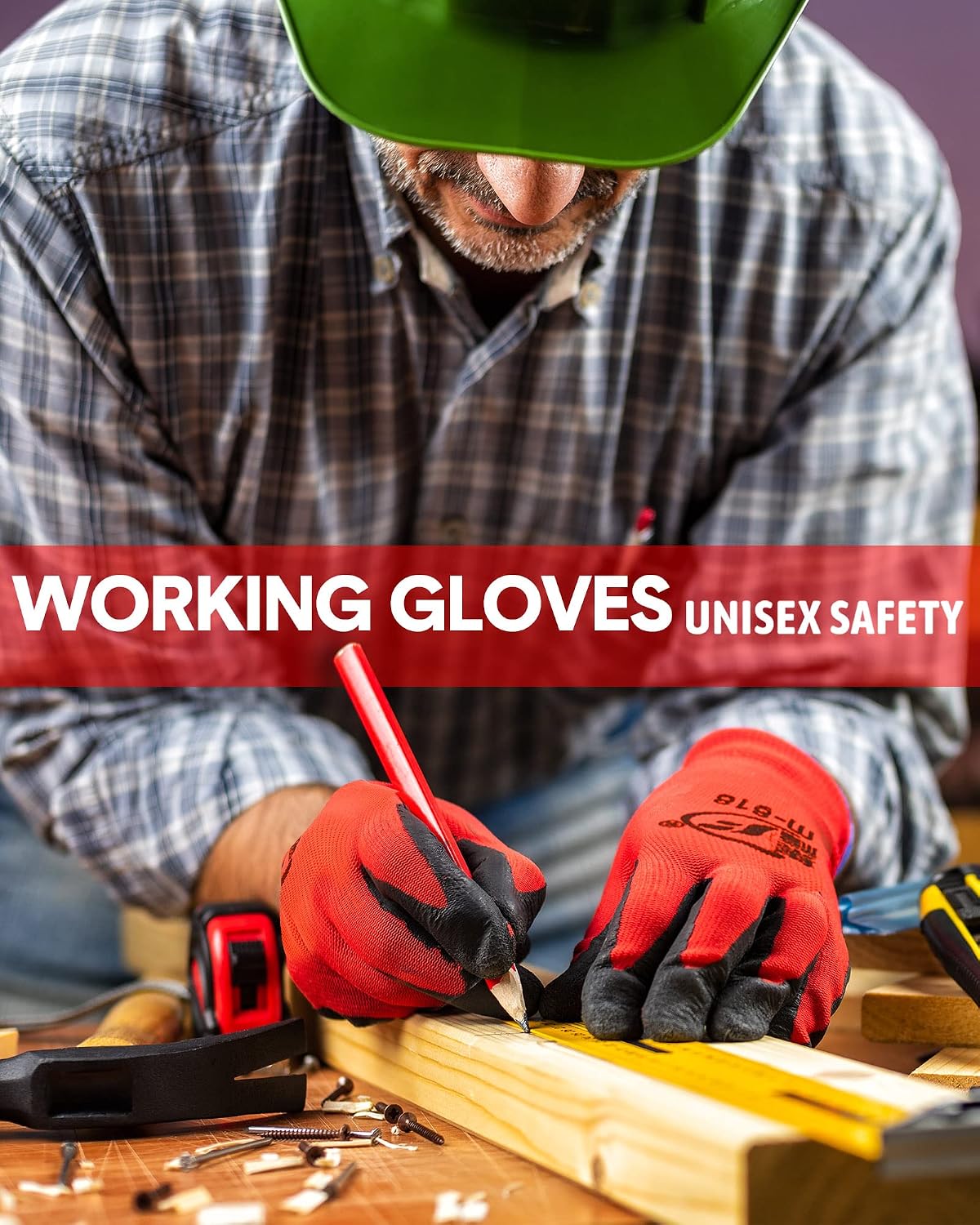 Honeydak 36 Pairs Garden Gloves Bulk for Men Women | Heavy Duty Work Gloves, Breathable Rubber Coated, Durable