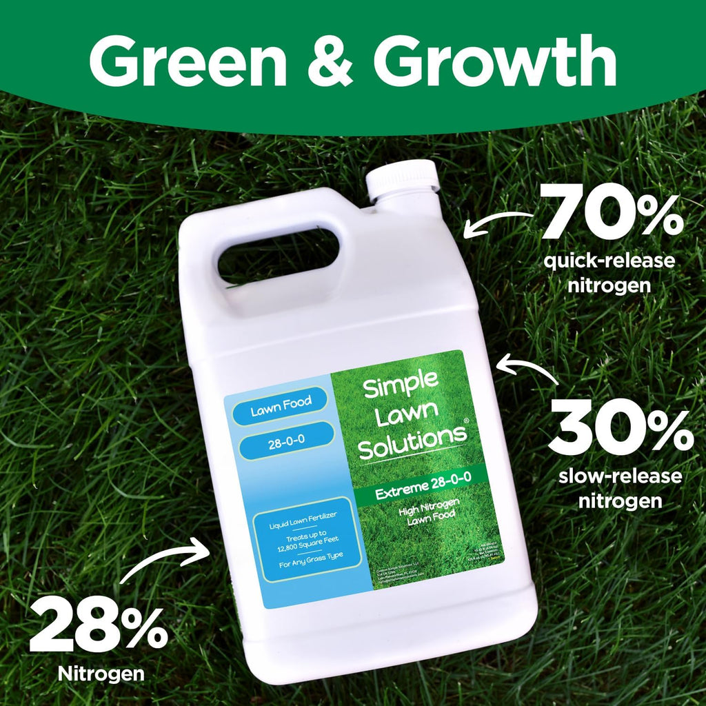 Maximum Green & Growth Fertilizer High Nitrogen 28-0-0 Lawn Food Liquid Fertilizer- Spring & Summer- Any Grass Type