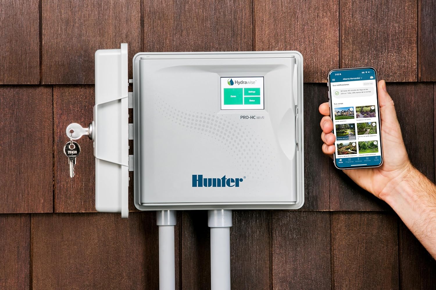 Hunter PRO-HC WiFi Sprinkler Controller, 6 Zone Smart Irrigation Timer | Indoor/Outdoor 6 station smart irrigation